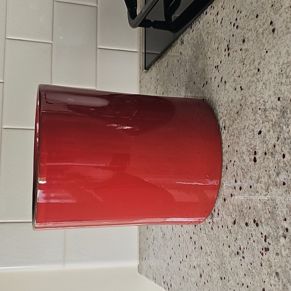 Vietri Italian Crock / Utensil Storage Rosso Veccio (Red) 7.5" high X 6" wide